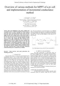 Overview of various methods for MPPT of a pv cell method