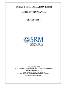 EC0323 COMMUNICATION LAB II  LABORATORY MANUAL SEMESTER V