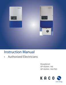Instruction Manual • Authorized Electricians blueplanet