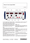 Manual for Power Supply 3630.00 9 8 7