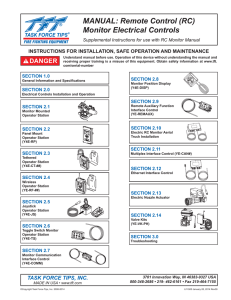 MANUAL: Remote Control (RC) Monitor Electrical Controls DANGER