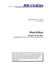 WatchMan Installation Guide Simple Serial Bus Intelligent 8 line DCC Current Detector