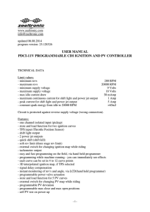 USER MANUAL PDCI-11V PROGRAMMABLE CDI IGNITION AND PV CONTROLLER