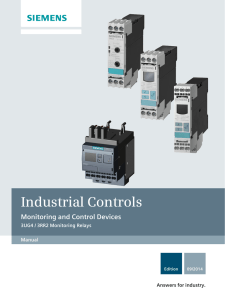 Industrial Controls Monitoring and Control Devices 3UG4 / 3RR2 Monitoring Relays Gerätehandbuch