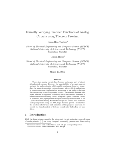 Formally Verifying Transfer Functions of Analog Circuits using