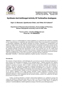 Synthesis And Antifungal Activity Of Terbinafine Analogues