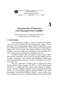 Characteristics of Emissions from Municipal Waste Landfills