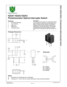 H22A1 H22A2 H22A3 Phototransistor Optical Interrupter Switch