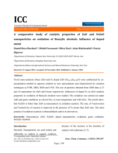 A comparative study of catalytic properties of ZnO and FeZnO