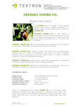 ORGANIC JOJOBA OIL PRODUCT DATA SHEET