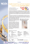 Syringe Filters Simplify Sample Prep and Protect Analytical Equipment Using Fast Facts