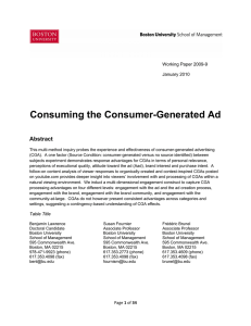 Consuming The Consumer - Questrom Apps