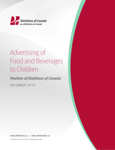 Advertising of Food and Beverages to Children
