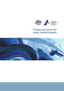 Pricing manual for the motor vehicle industry
