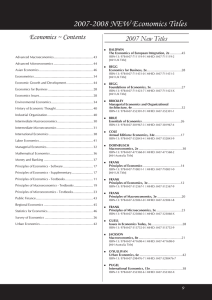 2007-2008 NEW Economics Titles Economics - McGraw