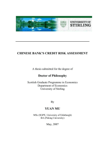 chinese bank`s credit risk assessment - STORRE