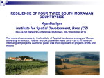 Resilience of three types of Moravian countryside - Spa