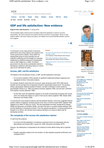 GDP and life satisfaction: New evidence