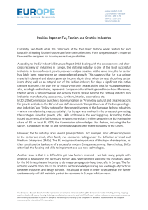 Position Paper on Fur, Fashion and Creative Industries