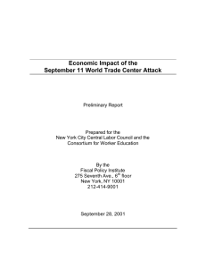 Economic Impact of the September 11 World Trade Center Attack