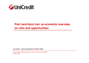 Post sanctions Iran: an economic overview on risks and opportunities