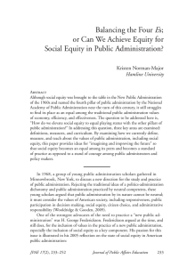 or Can We Achieve Equity for Social Equity in Public Administration?