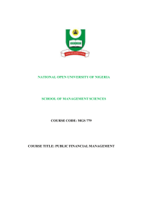 Public Financial Management - National Open University of Nigeria