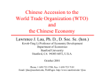 Chinese Accession to the World Trade Organization (WTO) and the Chinese Economy