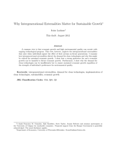 Why Intergenerational Externalities Matter for Sustainable Growth ∗ Itziar Lazkano