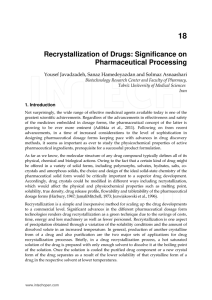 Recrystallization of Drugs: Significance on Pharmaceutical Processing