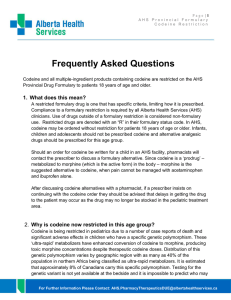 Pediatric Codeine Formularly Restriction