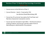 Year II: Pharmacology Course Review