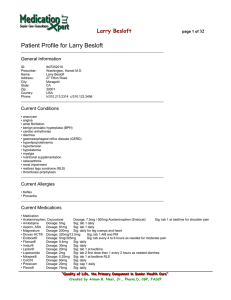 Patient Profile For Larry Besloft