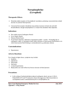 Norepinephrine (Levophed) - the Space Coast EMS Medical