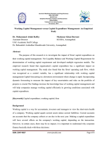 Working Capital Management versus Dr. Mohammed Abdul Raffey