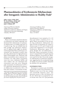 Pharmacokinetics of Erythromycin Ethylsuccinate