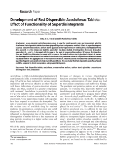 Development of Fast Dispersible Aceclofenac Tablets: Effect of