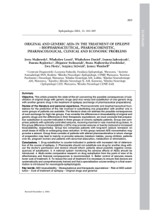 ORIGINAL AND GENERIC AEDs IN THE TREATMENT OF EPILEPSY