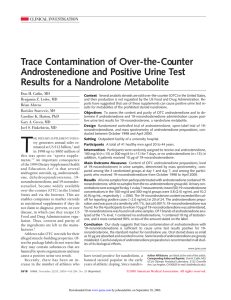 Trace Contamination of Over-the-Counter Androstenedione and