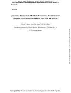 Title Page Quantitative Determination of Metabolic Products of 19