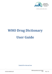 WHO Drug Dictionary User Guide - User Group Portal