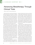 Advancing Mesotherapy Through Clinical Trials