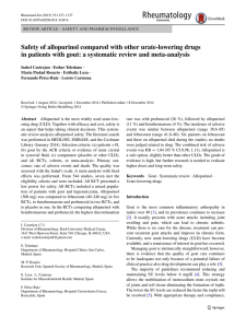 Safety of allopurinol compared with other urate