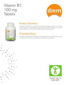 Vitamin B1 100 mg Tablets