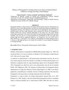 Efficacy of Praziquantel in Treating Schistosoma Mansoni Infected