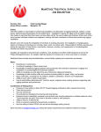 MAINSTAGE THEATRICAL SUPPLY, INC. JOB DESCRIPTION