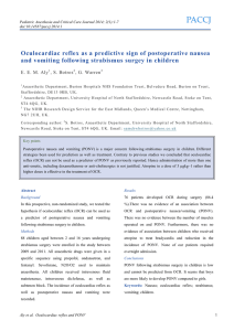 Oculocardiac reflex as a predictive sign of postoperative nausea and