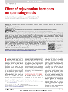 Effect of rejuvenation hormones on spermatogenesis