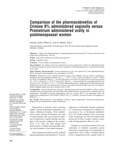 Comparison of the pharmacokinetics of Crinone 8% administered