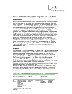 Inhaled and intranasal fluticasone propionate and haematoma